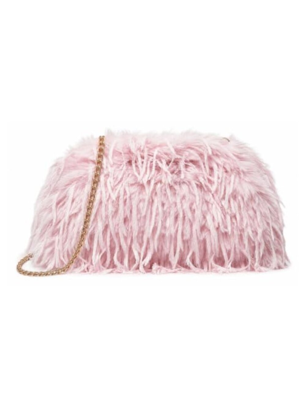 Fuzzy Plush Clutch Purse Anti-Shedding Kiss Lock Chain Strap Evening Bag
